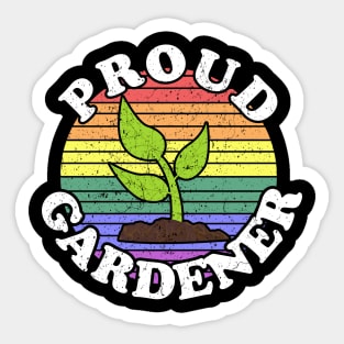 Retro LGBT Proud Gardener Sticker